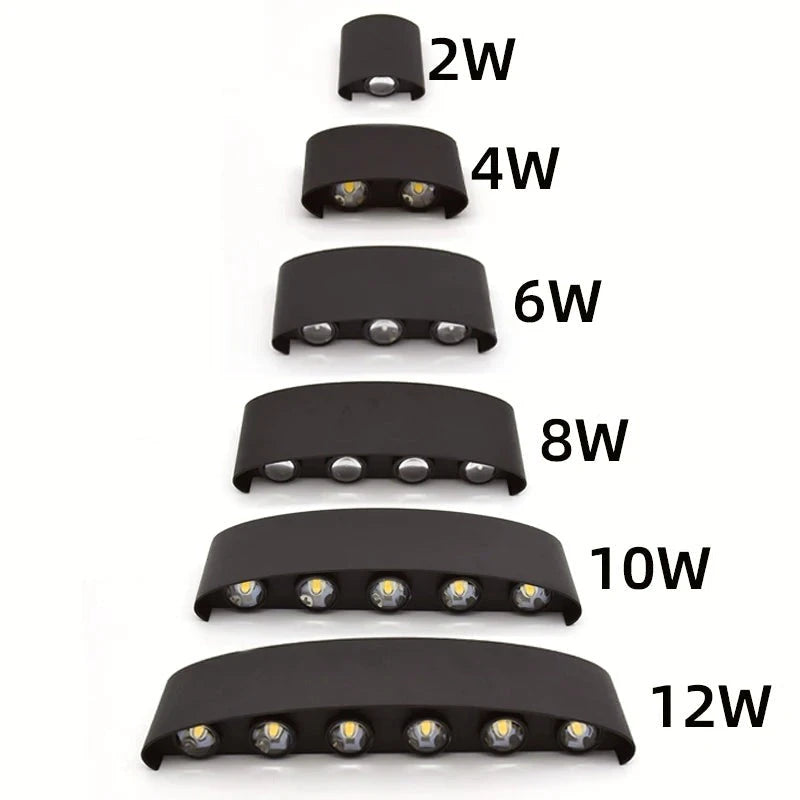Nordic LED wall light size range from 2W to 12W