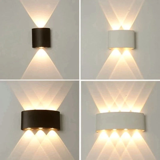 IP65 waterproof LED wall light in black and white casting up and down beams