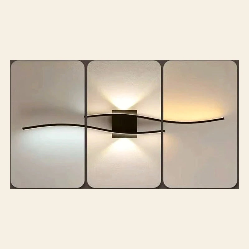 Wave LED wall sconce shown in cool white, neutral and warm white